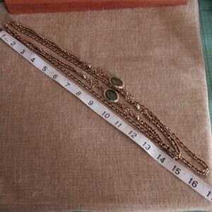 Gold Tone Double Strand Chained Necklace